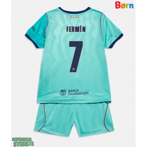 Barcelona Fermin Lopez #7 Replika Babytøj Tredje sæt Børn 2026-27 Kortærmet (+ Korte bukser)